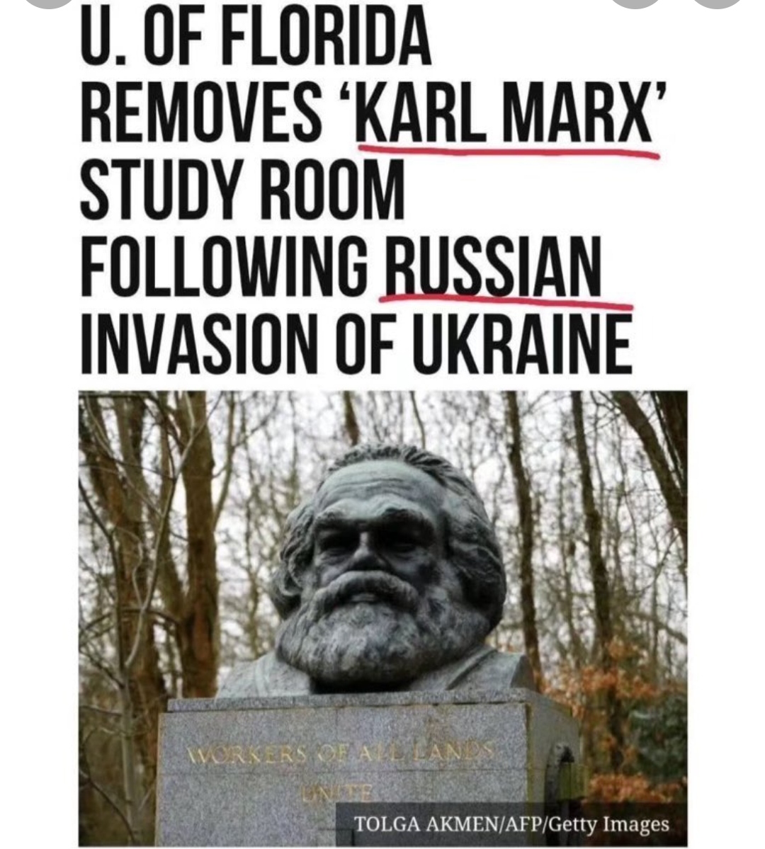 L’Università della Florida accusa Marx dell’invasione dell’Ucraina